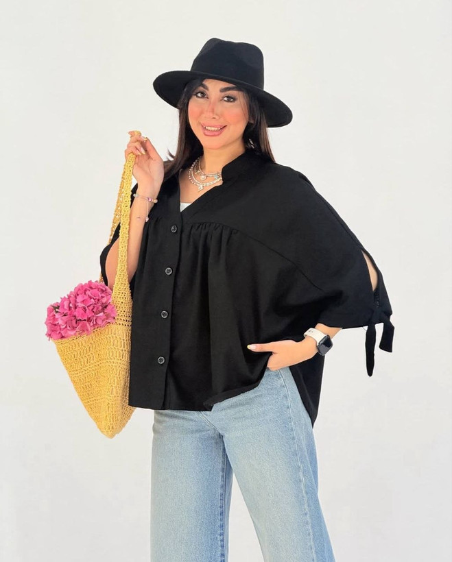 شومیز چین دار زنانه پنبه کریستالی