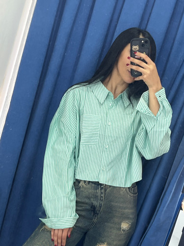 شومیز کراپ راه راه وارداتی برند primark باکسی